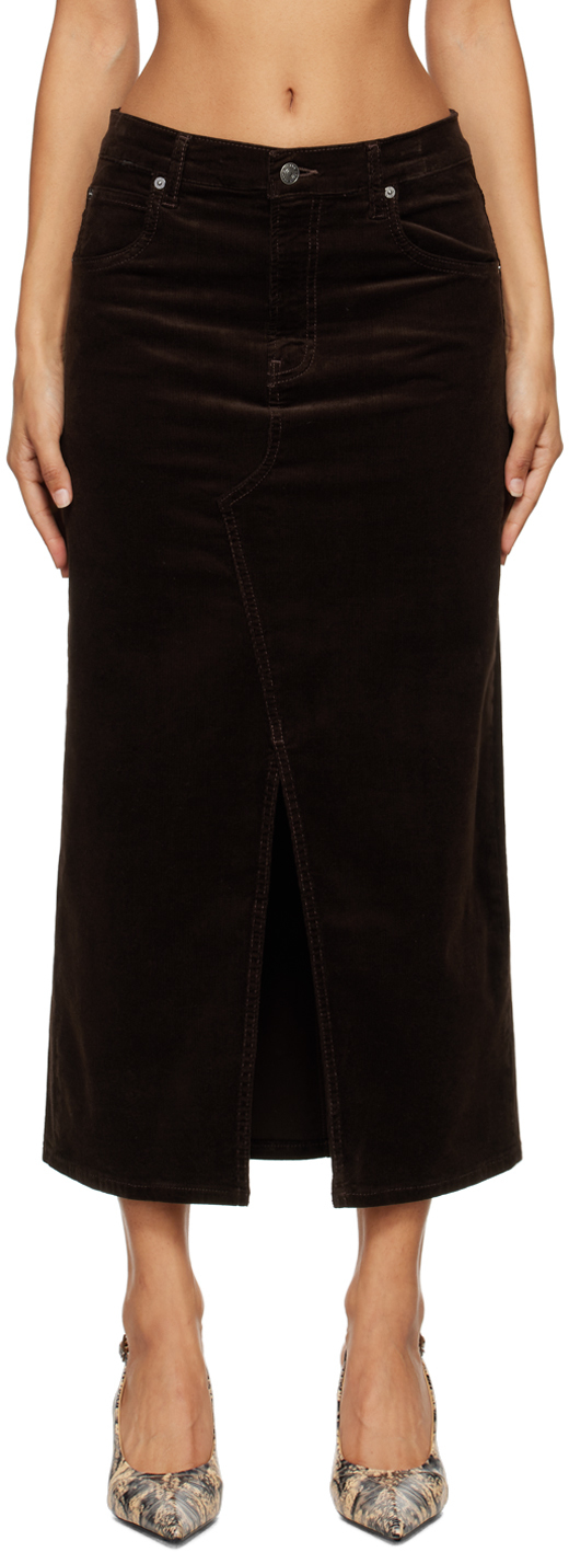 Brown 'The Corduroy' Midi Skirt