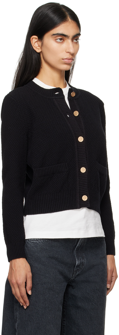 Frame Compact Knit Cardigan In Black