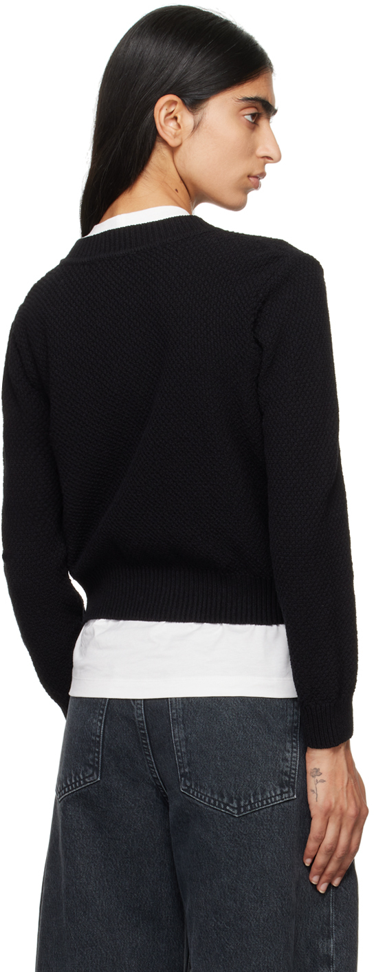 Frame Compact Knit Cardigan In Black