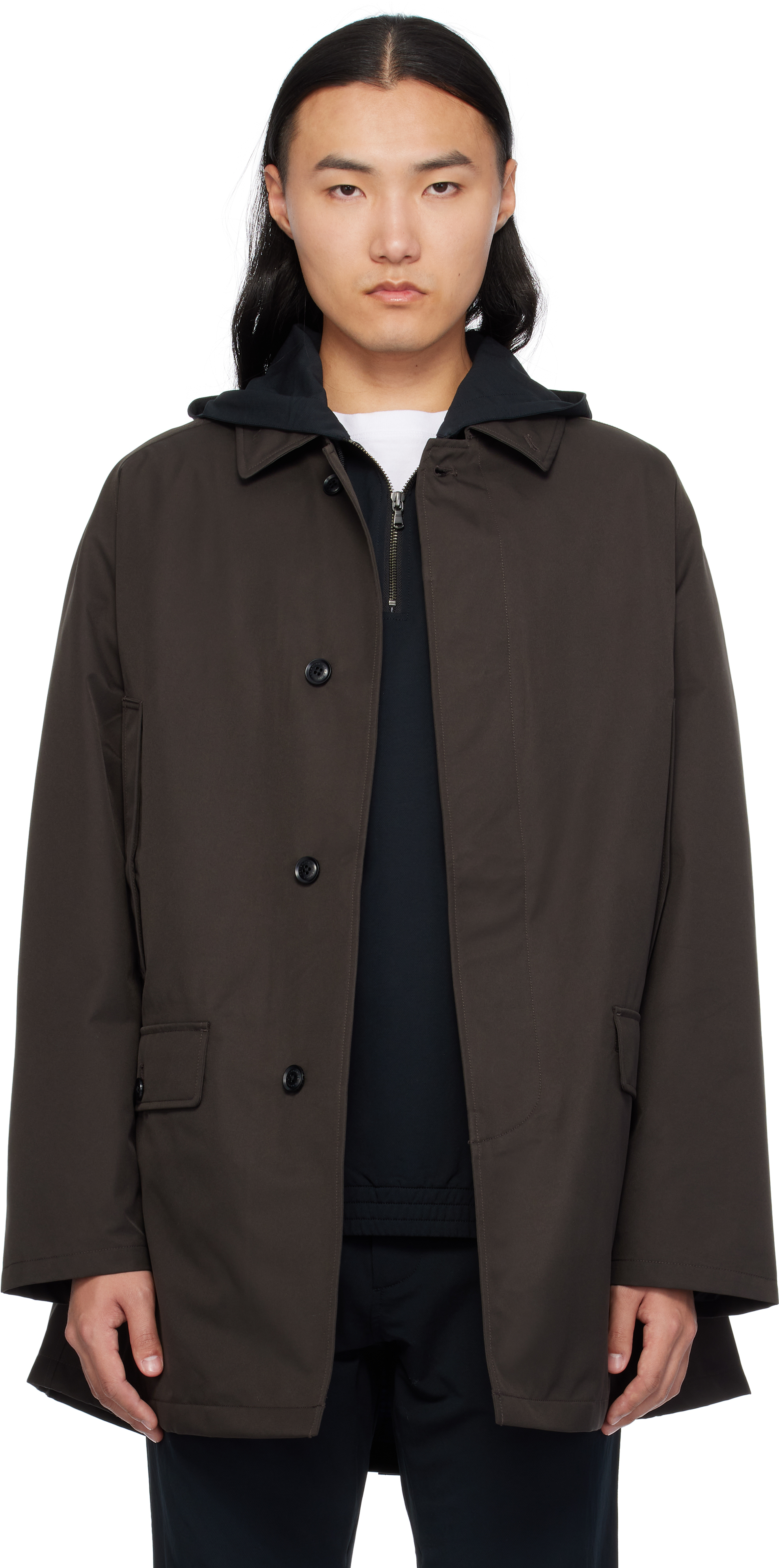 Gray 2L GORE-TEX Short Soutien Collar Coat