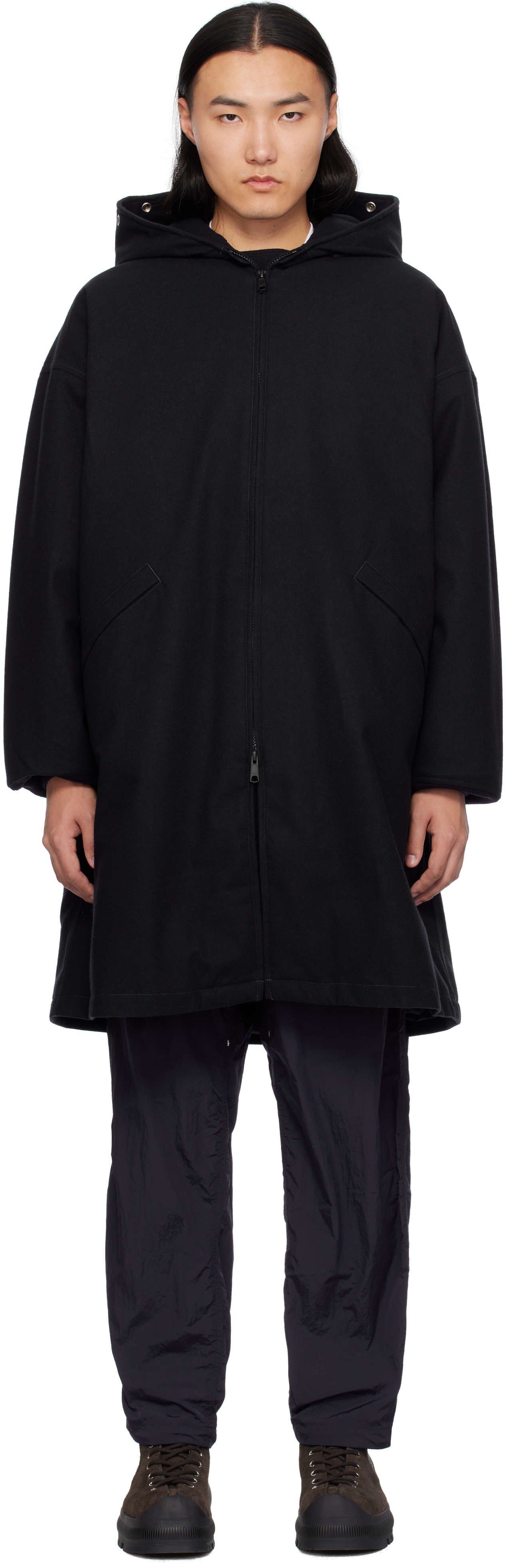 Navy Wool GORE-TEX Cadet Down Coat