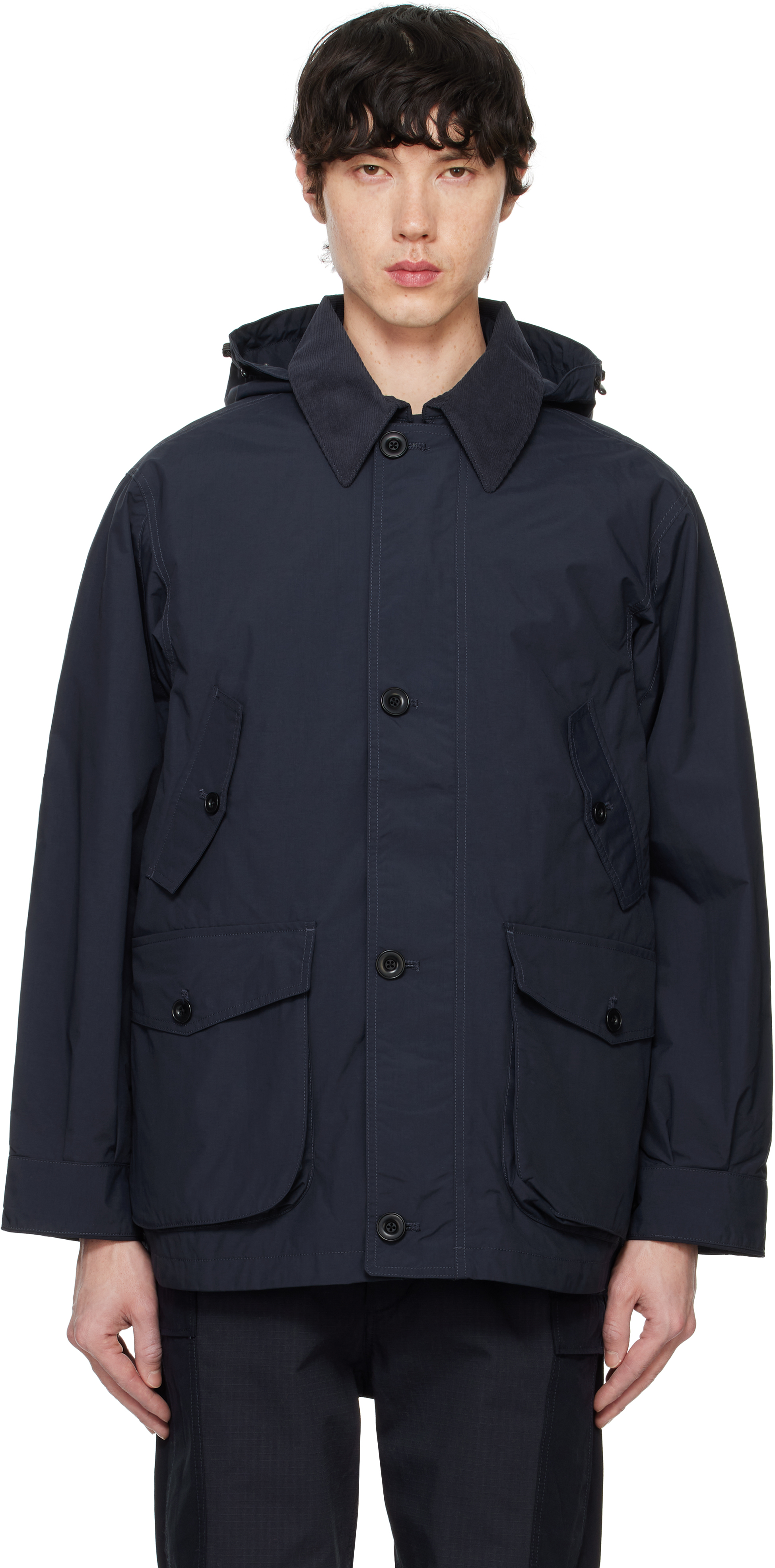 nanamica: Navy 2L PERTEX UNLIMITED Field Jacket | SSENSE