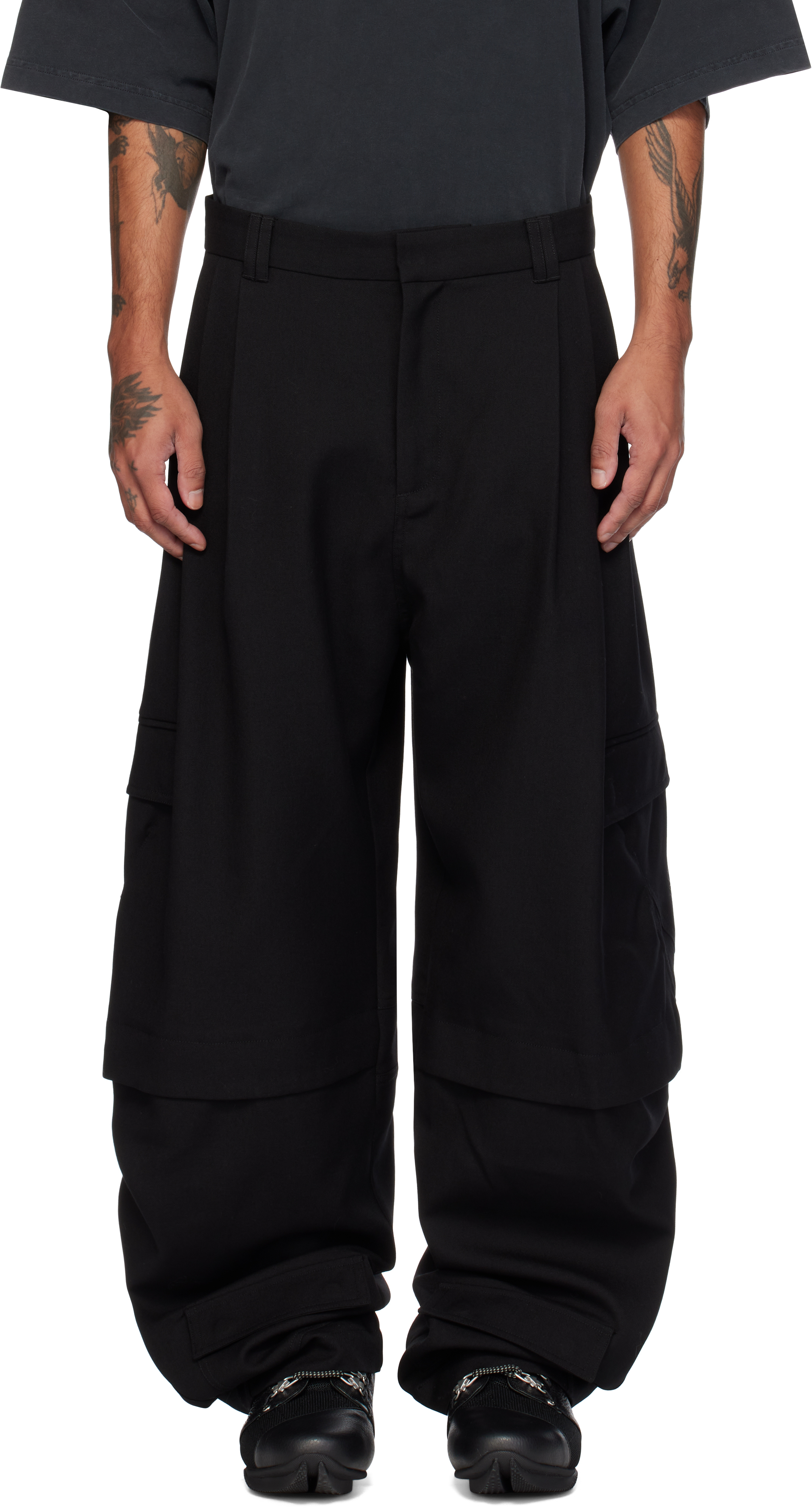 Shop Namesake Black Cassell Layered Cargo Pants In Euphoric Black