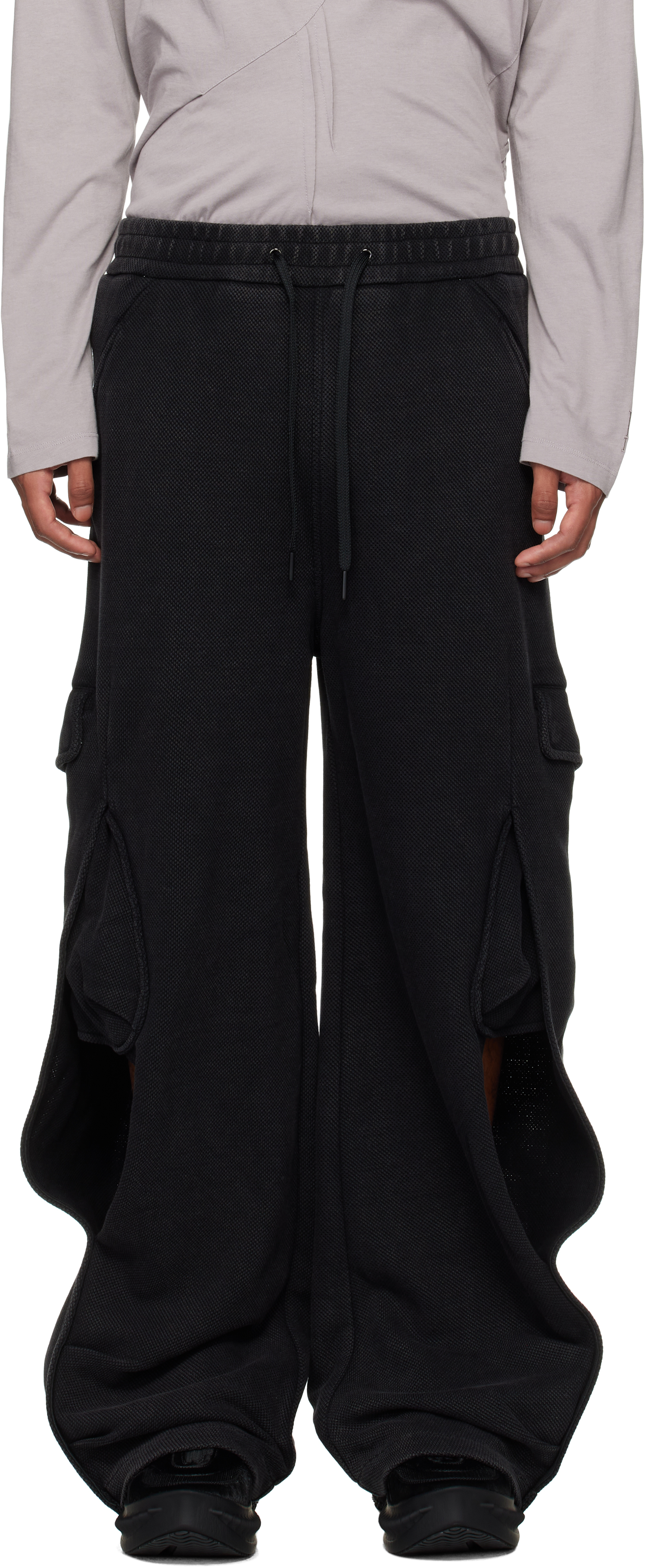 Black Rod Washed Cargo Pants