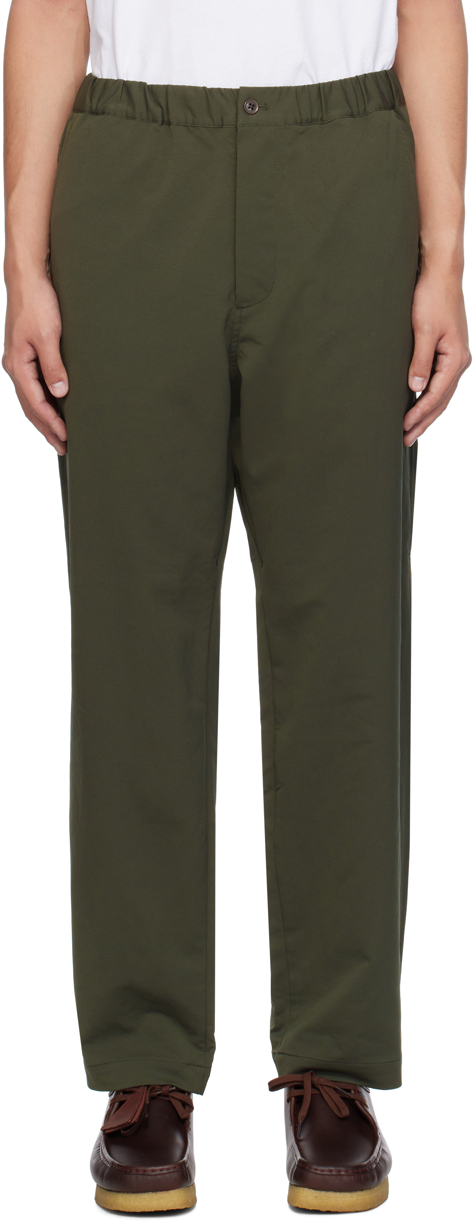 Khaki ALPHADRY Wide Easy Trousers