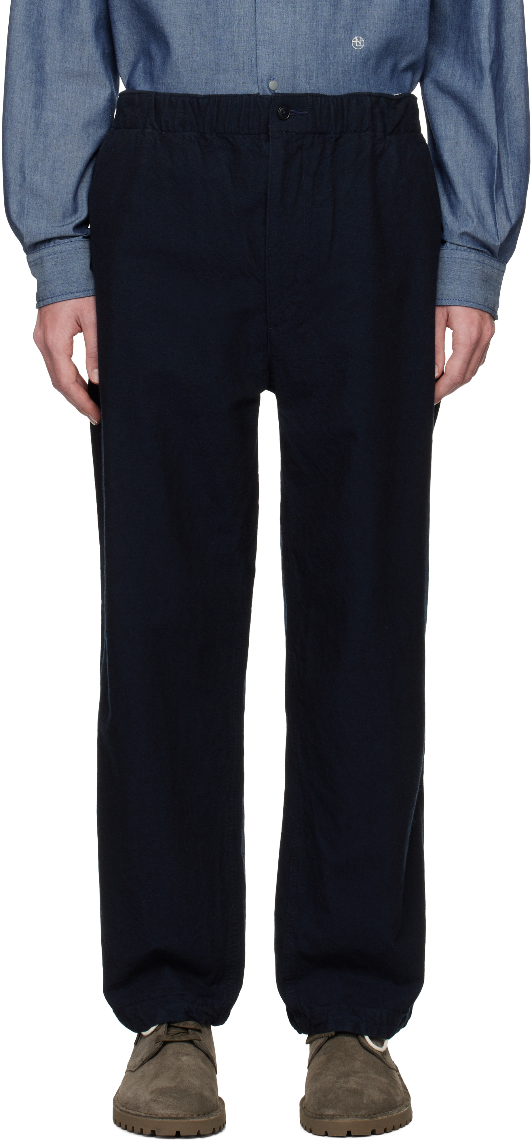 Navy Cotton Wool Mariner Pants