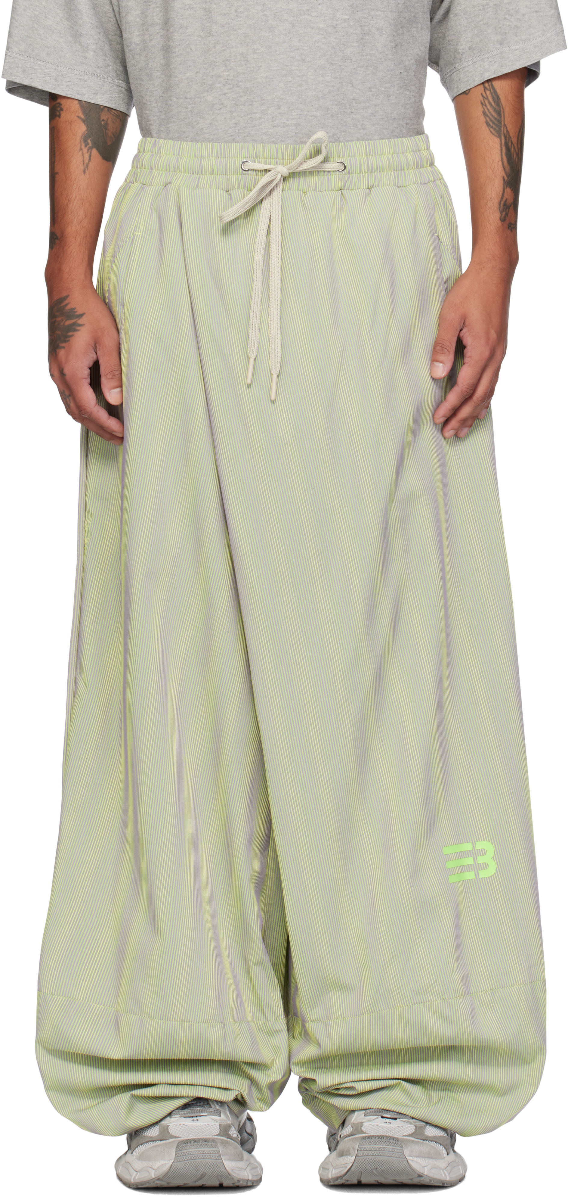 Shop Namesake Green Lamar Carrot Wide Trousers In Purple Haze