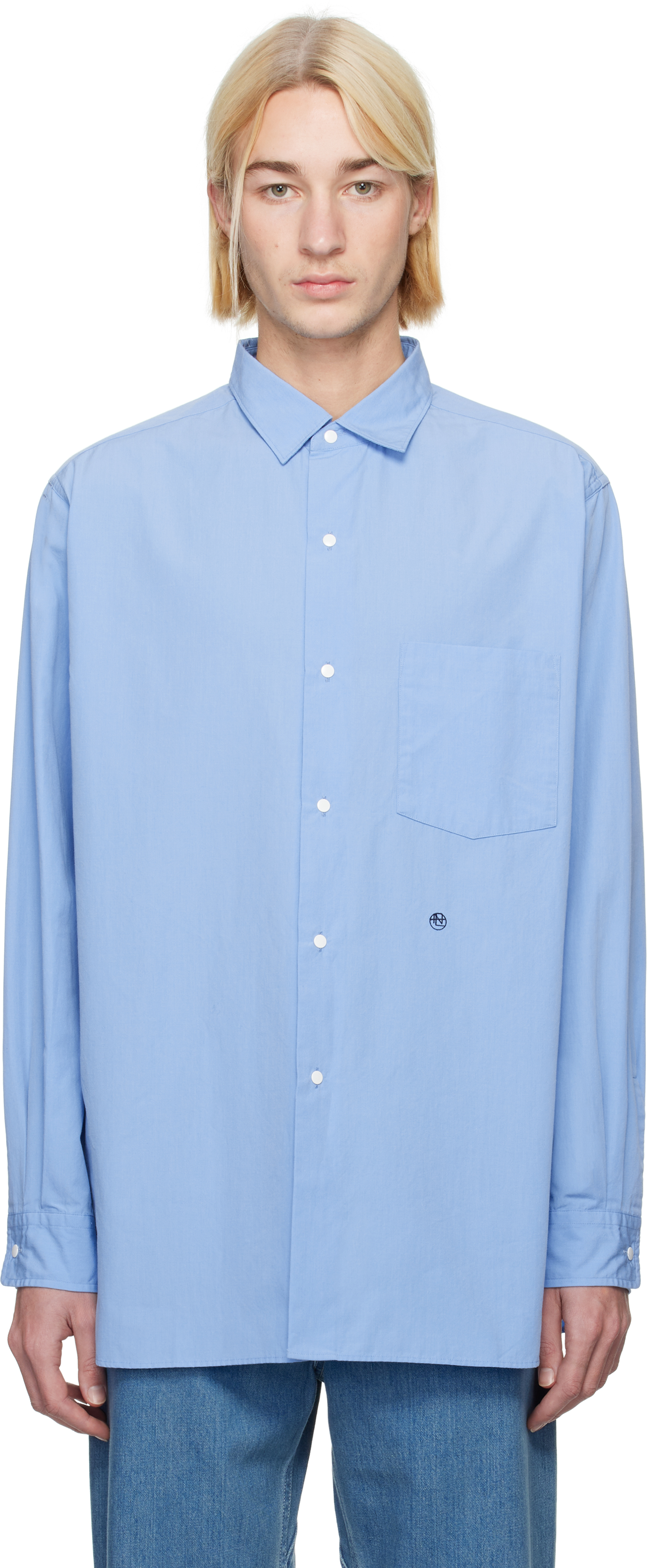 トップス nanamica Regular Collar Wind Shirt Blue Regular Collar Wind Shirt by nanamica on Sale
