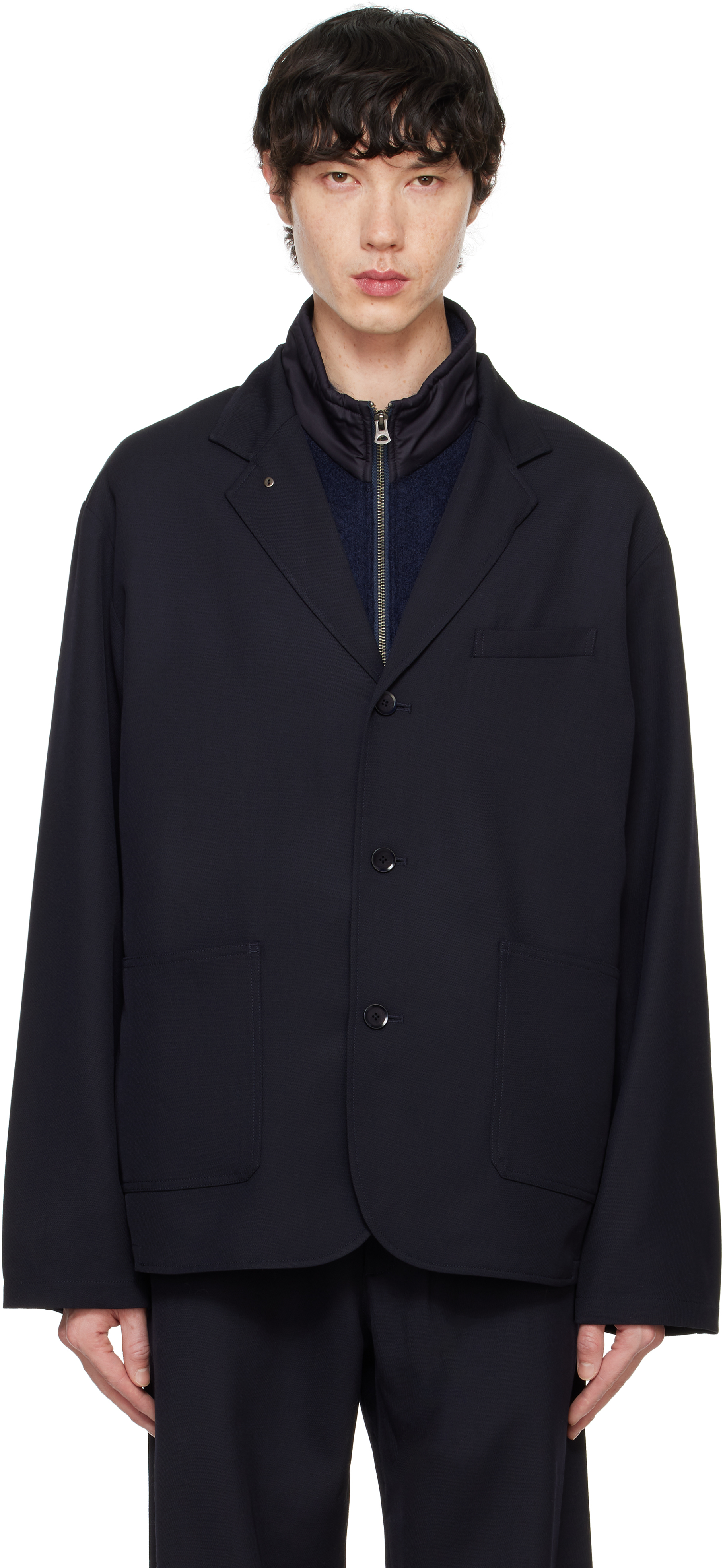 Navy Cavalry Twill Club Blazer