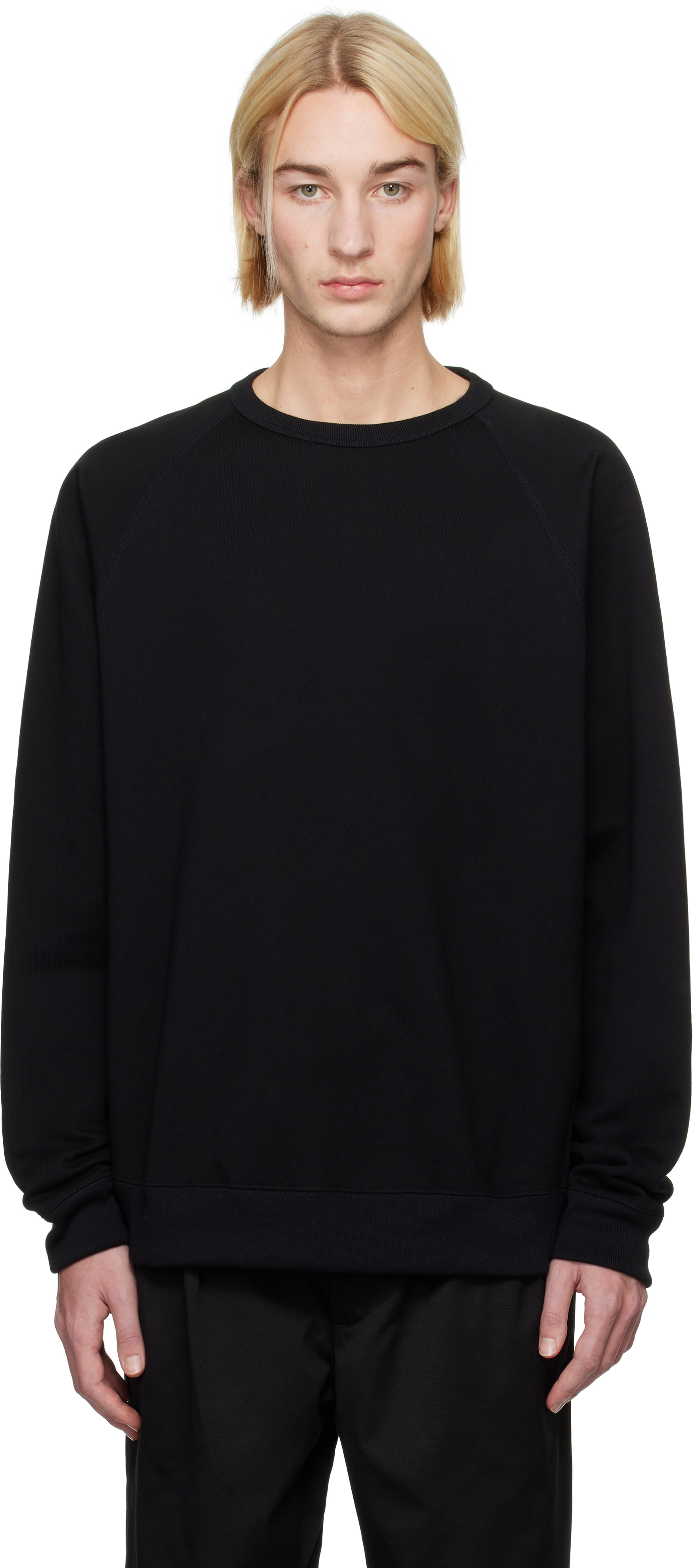 NANAMICA BLACK CREW NECK SWEATSHIRT 