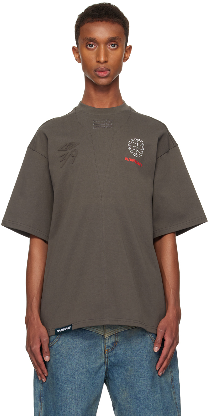 Shop Namesake Gray Sava Oversized Stone Buddha T-shirt In Nimbus Grey