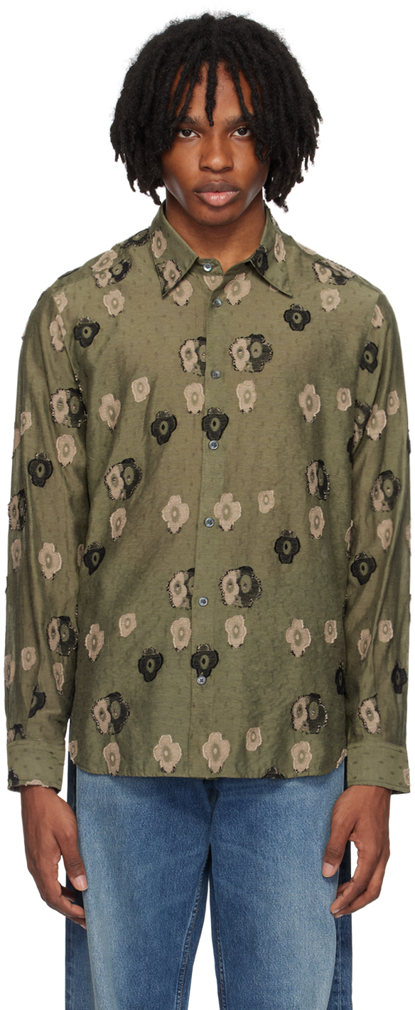 Shop Sunflower Green Please Shirt In 330 Green