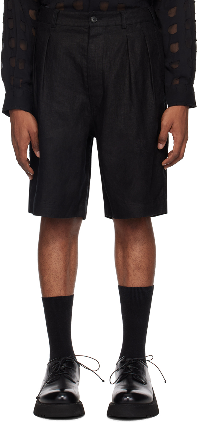 Black Pleated Shorts