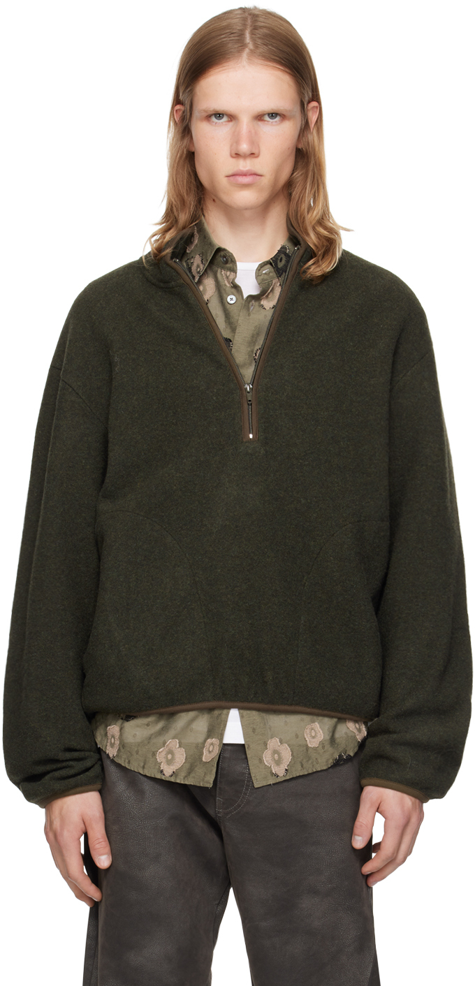 【関税込み】Sunflower グリーン ジップセーター Green Zip Sweater by Sunflower on Sale