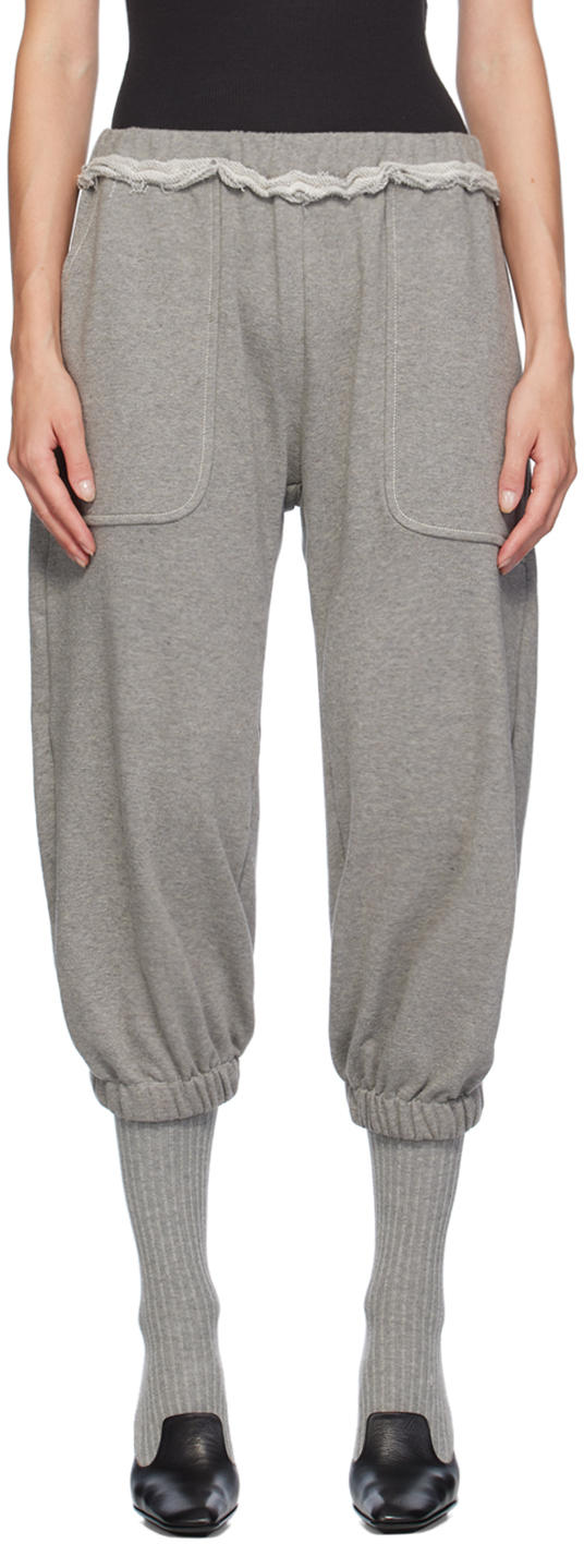 Shop Edward Cuming Gray Kick-me Sweatpants In Grey Marl