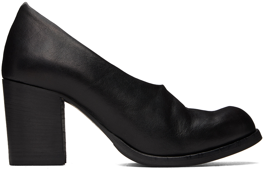 EDWARD CUMING BLACK ADAM SIGNATURE EDITION LEATHER SLIP-ON HEELS 