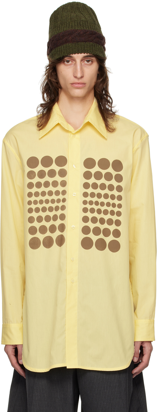 Shop Edward Cuming Yellow Triptina Printed Shirt In Pastel Yellow