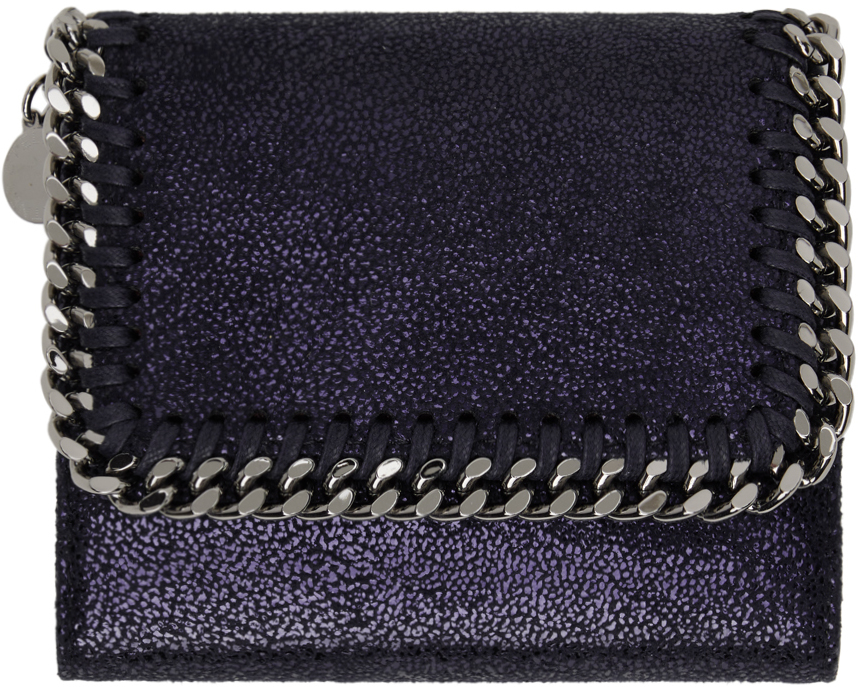 Navy Falabella Small Flap Wallet