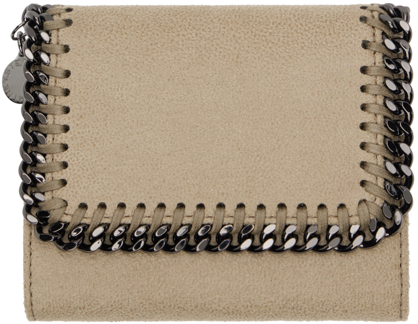 Shop Stella Mccartney トープ Falabella 三つ折り財布 In 2902 Light Khaki