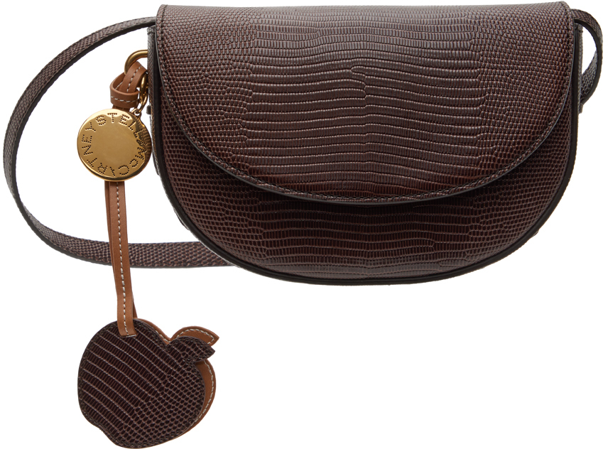 Stella McCartney: Brown Frayme Scale-Embossed Bag | SSENSE