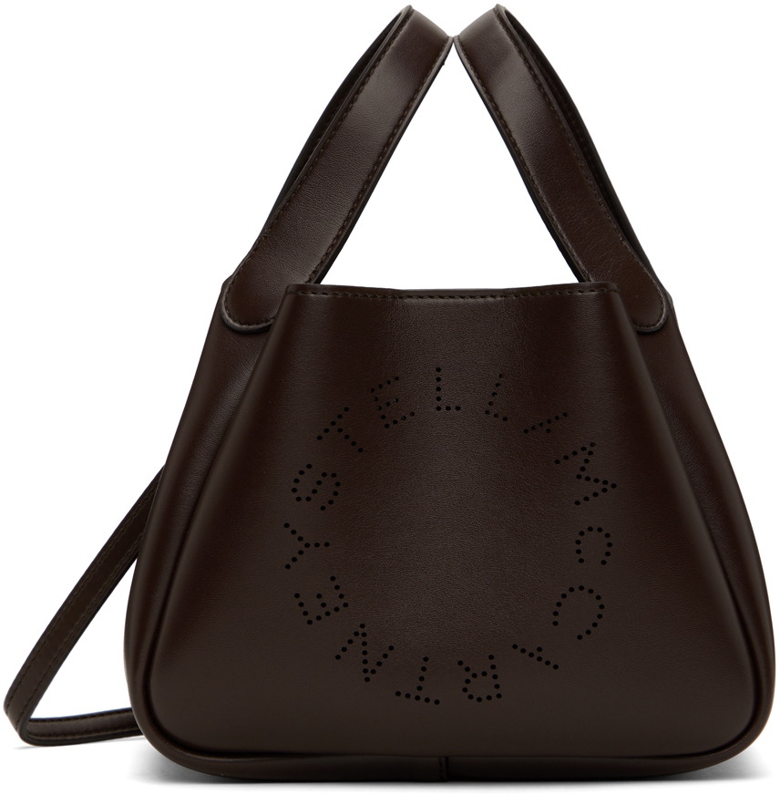 Shop Stella Mccartney ブラウン ロゴ クロスボディ ダブル トップハンドル バッグ In 2012 Chocolate Brown