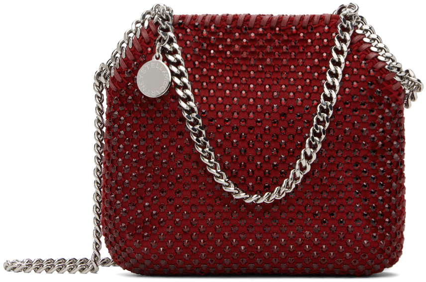 Shop Stella Mccartney レッド タイニー Falabella ラインストーン トートバッグ In 6261 Ruby