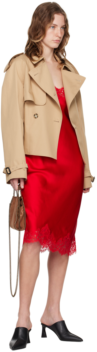 Stella Mccartney Red Lace Minidress In 6025 Scarlet Red