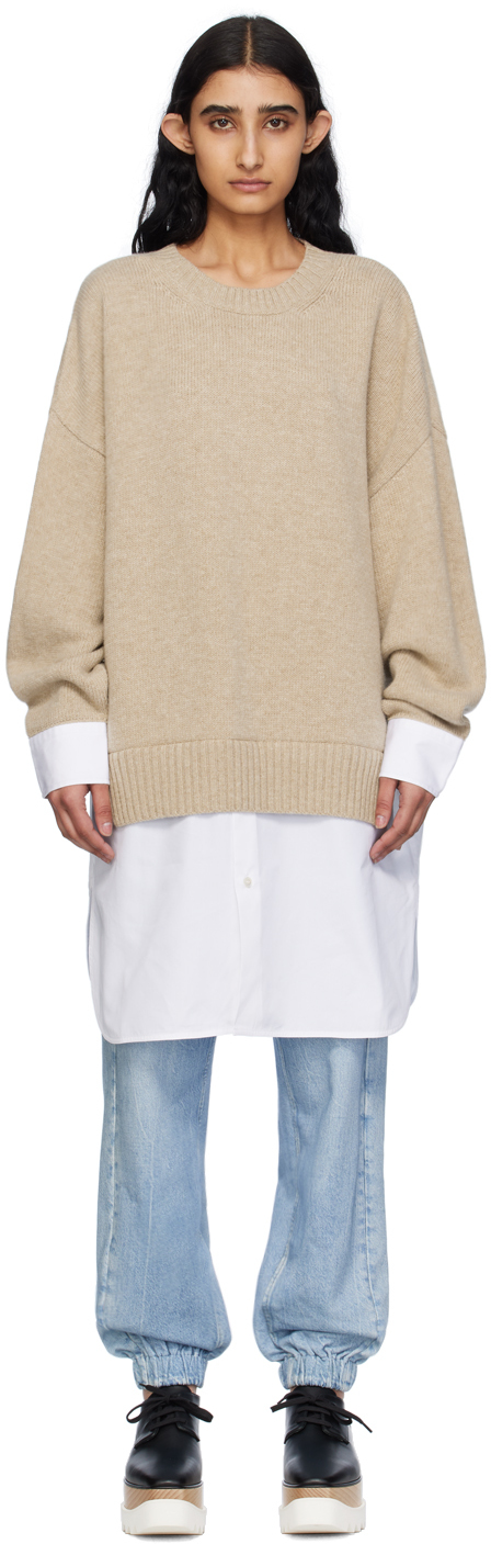 【関税込み】Stella McCartney ベージュ Shirting プルオーバー 14119913IW_14_f.jpg