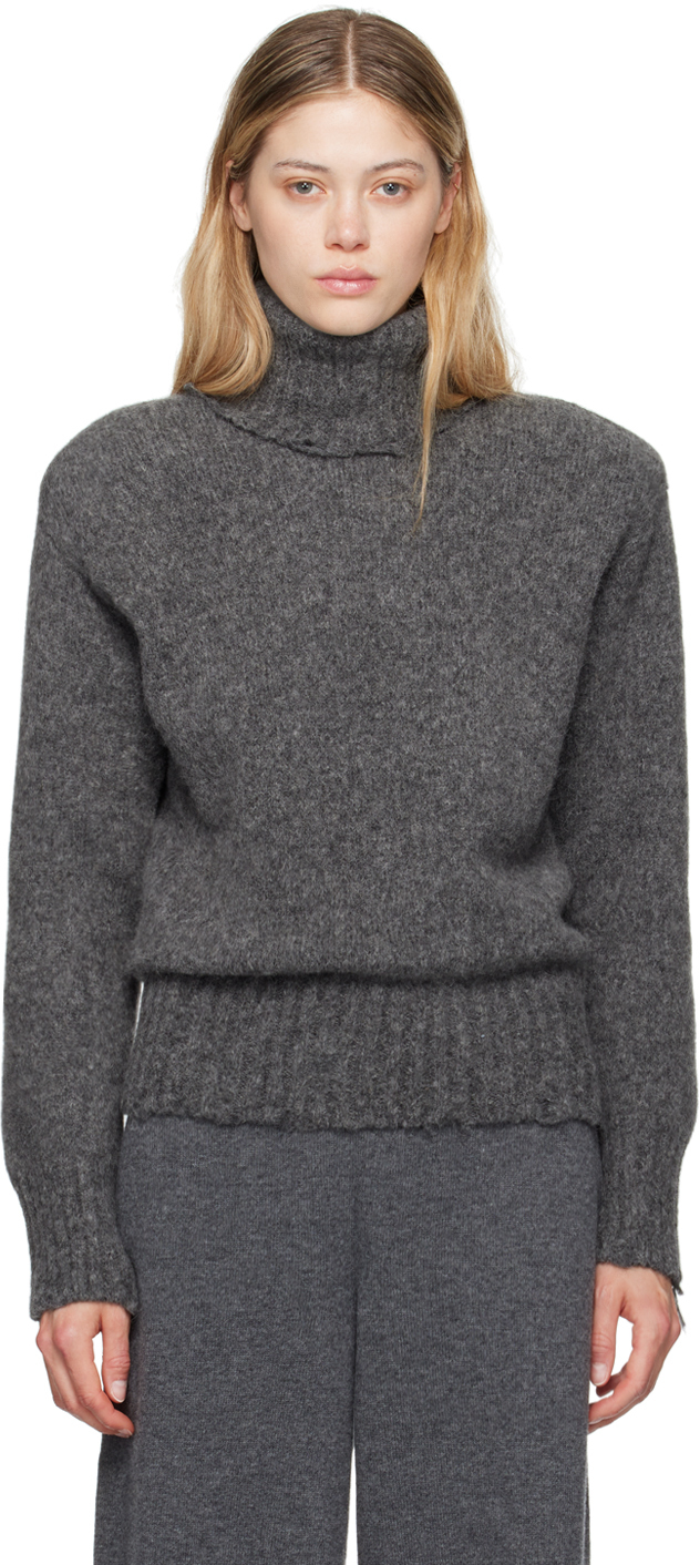 Stella McCartney Gray Distressed Turtleneck