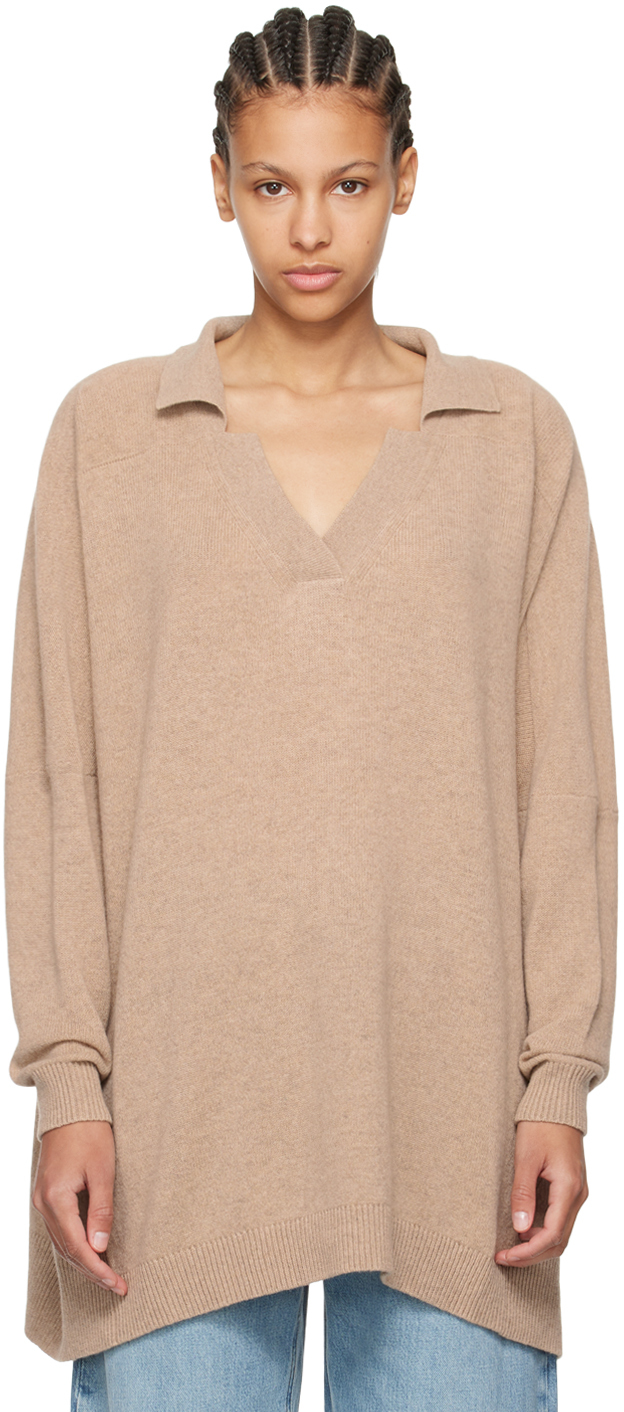 Beige V-Neck Sweater