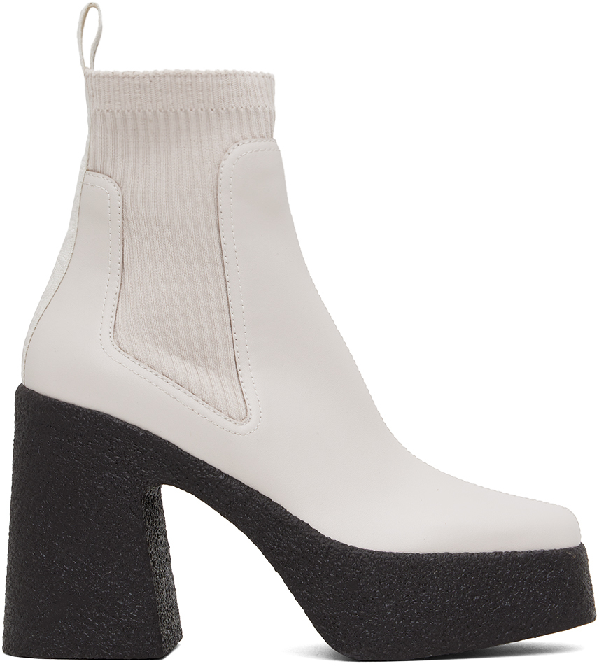 Gray Skyla Heeled Sock Boots