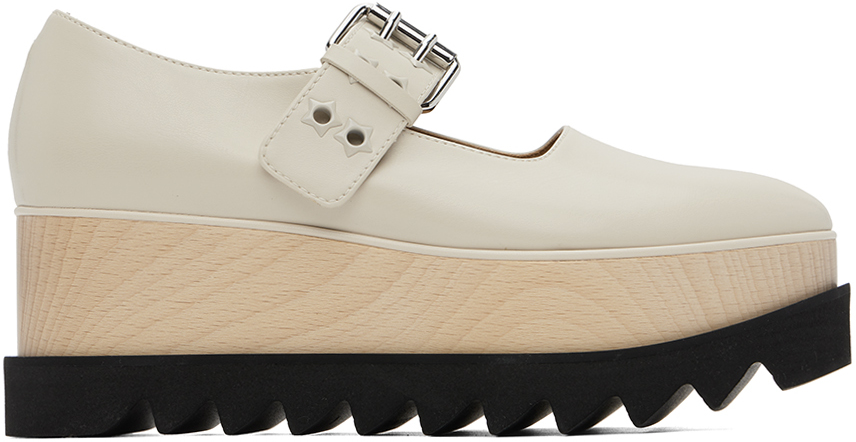 STELLA MCCARTNEY OFF-WHITE ELYSE STAR-STUDDED LOAFERS 