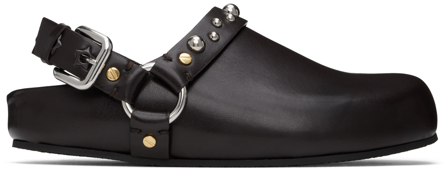 Shop Stella Mccartney Brown Elyse Studded Clogs In 2007 Coffee