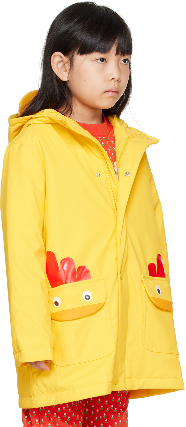 Stella Mccartney Kids Yellow Padded Chick Rain Coat In 238 Yellow