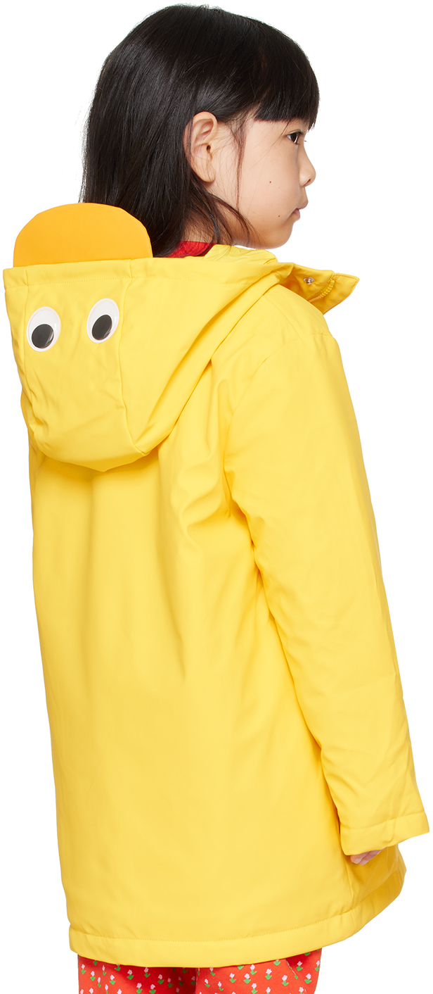 Stella Mccartney Kids Yellow Padded Chick Rain Coat In 238 Yellow