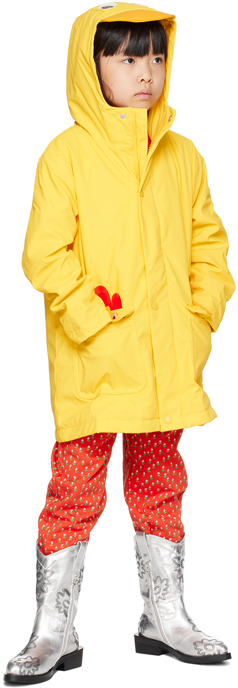 Stella Mccartney Kids Yellow Padded Chick Rain Coat In 238 Yellow