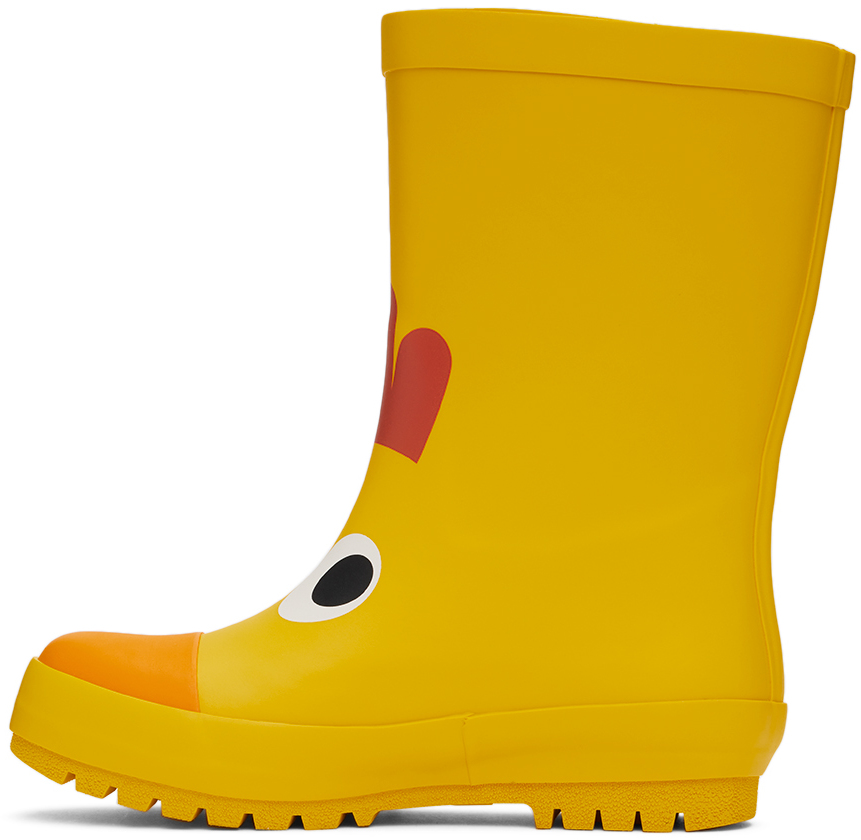 Stella Mccartney Kids Yellow Chicken Graphic Boots In 238 Yellow
