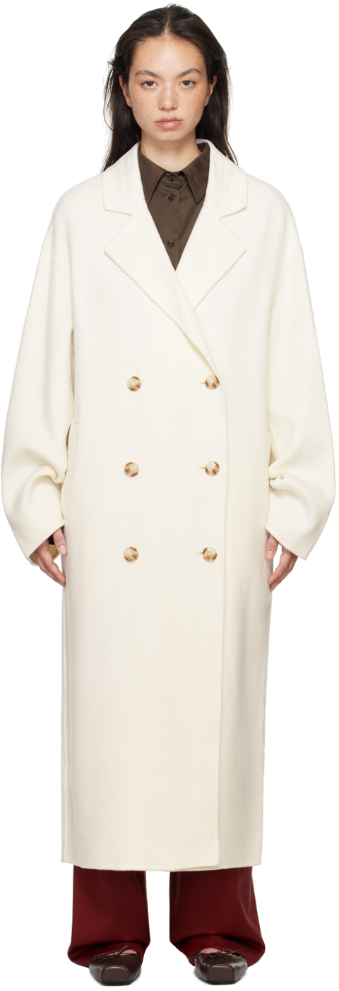 【関税込み】Loulou de Saison オフホワイト Borneo コート Off-White Borneo Coat by Loulou de Saison on Sale