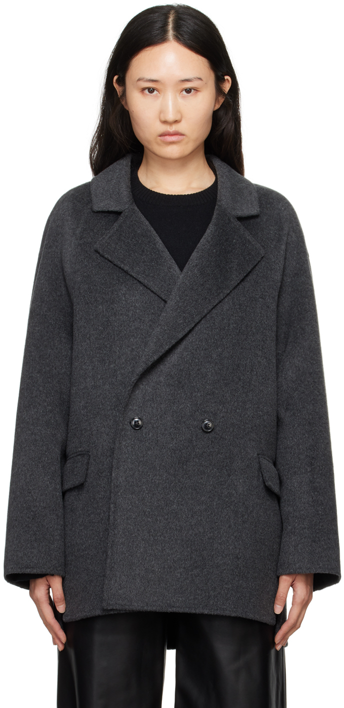 Shop Loulou Studio Gray Gary Coat In Anthracite