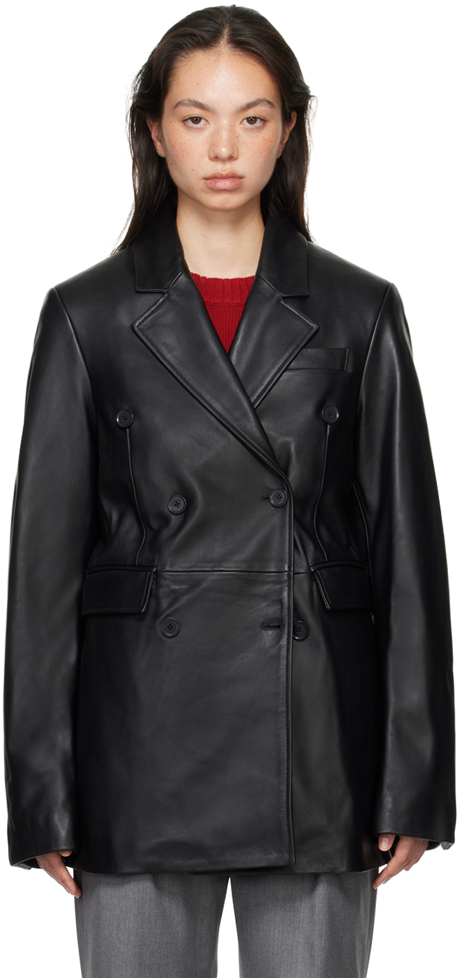 Shop Loulou Studio Black Benetra Leather Jacket