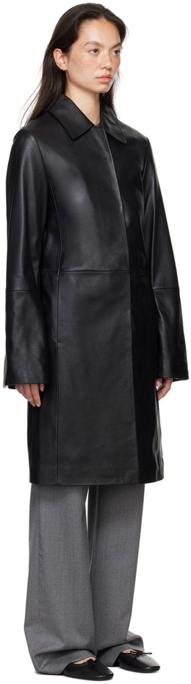 Shop Loulou Studio Black Gilo Leather Coat