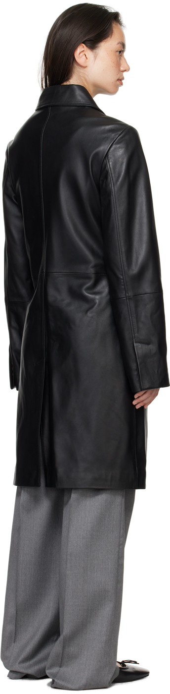 Shop Loulou Studio Black Gilo Leather Coat
