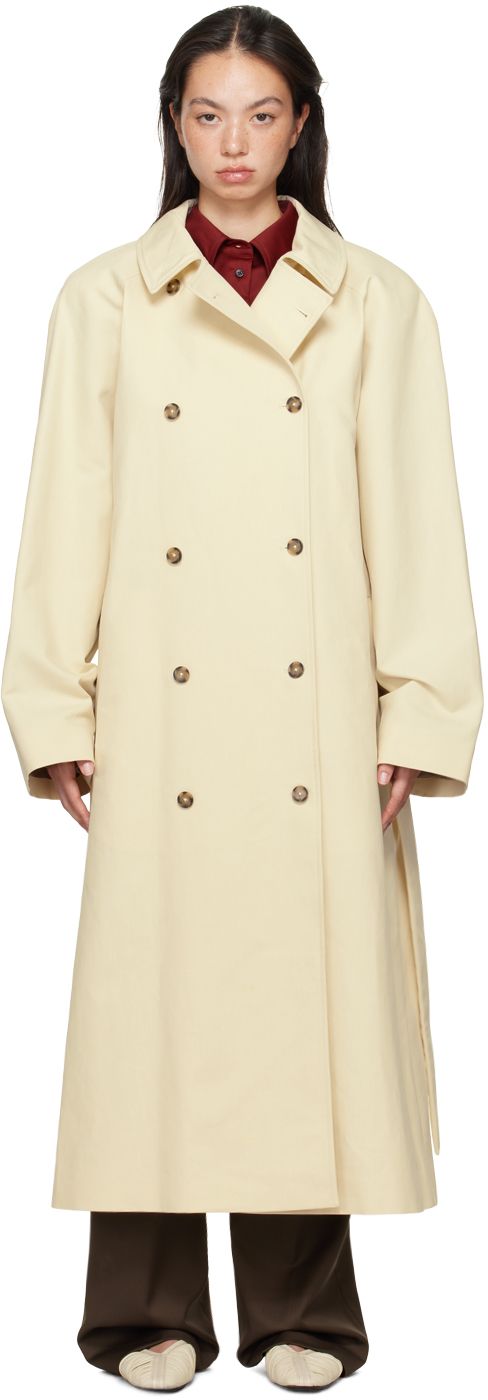 Shop Loulou Studio Off-white Kamina Trench Coat In Beige