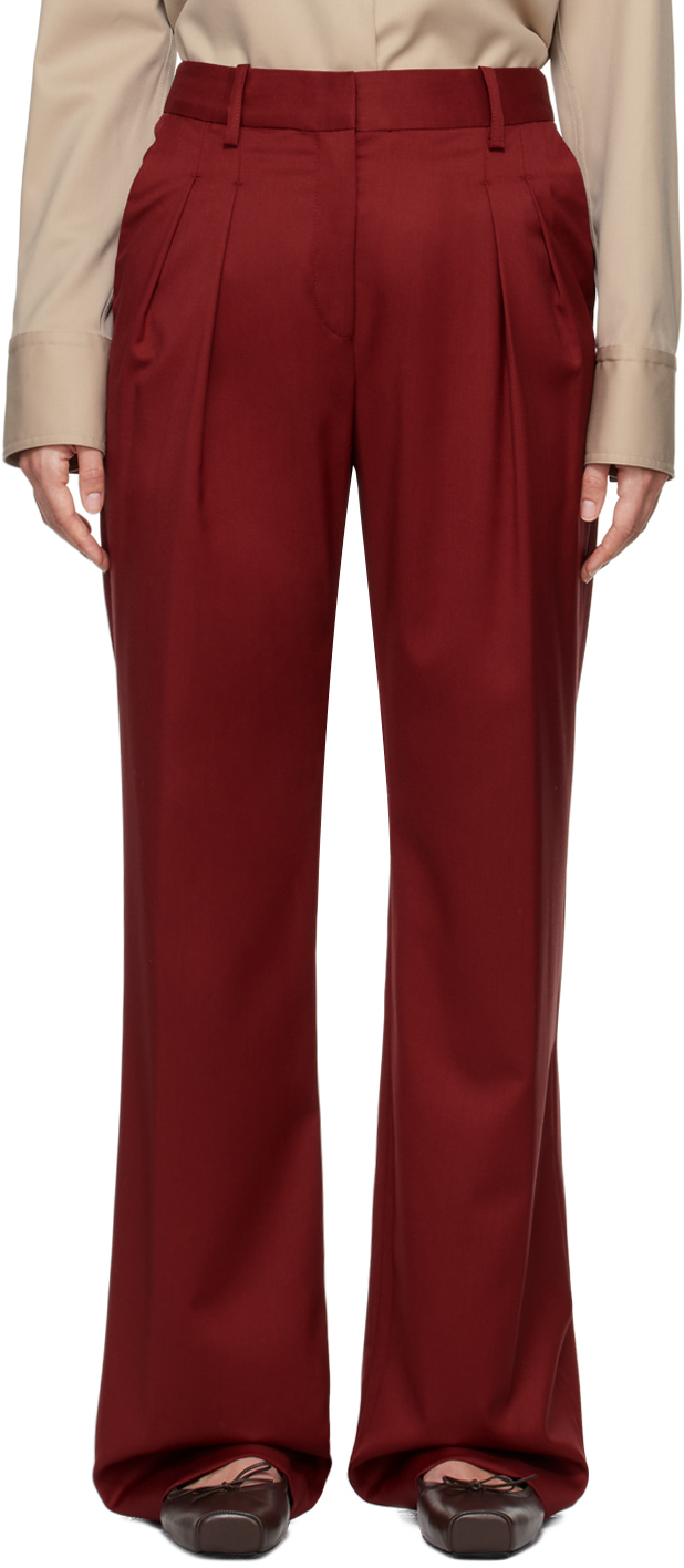 ボトムスその他 Loulou Studio Burgundy wool palazzo trousers Loulou De Saison pants for Women | SSENSE UK