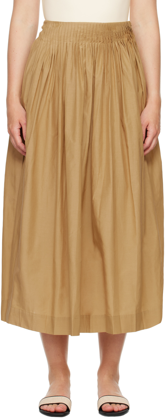 Loulou Studio: Tan Artemis Maxi Skirt | SSENSE