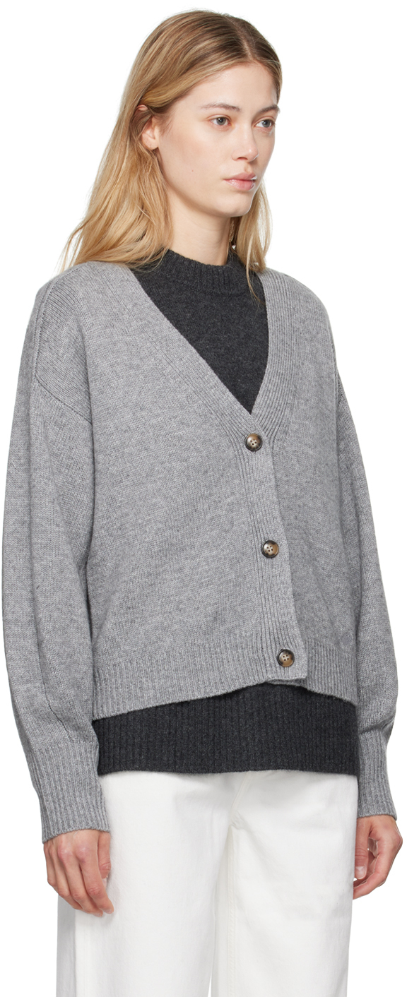 LOULOU STUDIO GRAY ZANZIBAR CARDIGAN