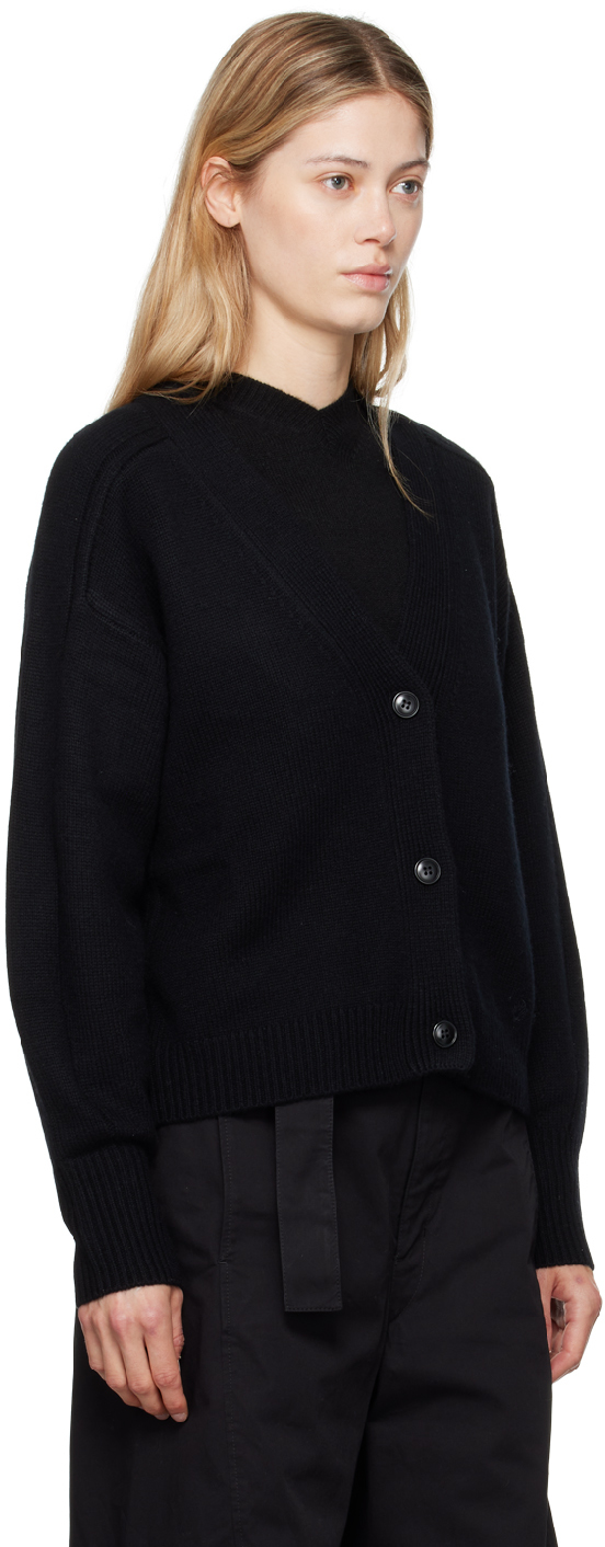 LOULOU STUDIO BLACK ZANZIBAR CARDIGAN 