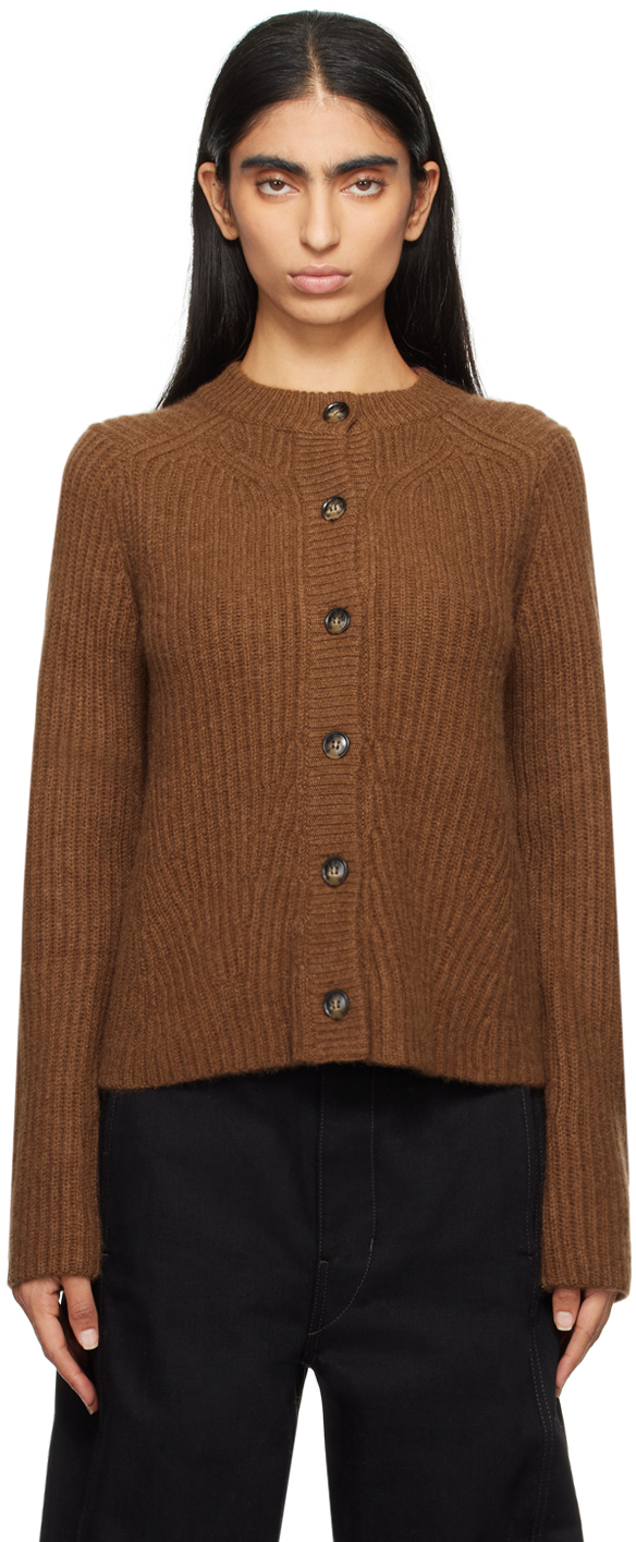 LOULOU STUDIO BROWN EMIN CARDIGAN