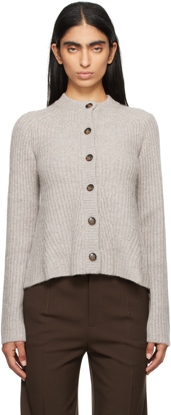 Loulou Studio Gray Emin Cardigan In Bloom Melange