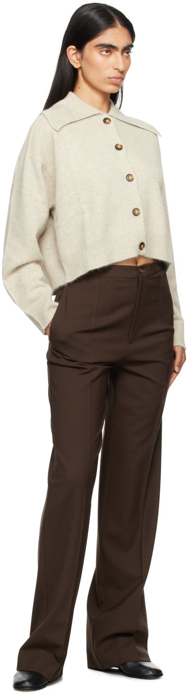 Loulou Studio Lune Boxy Shirt In Virgin Wool In Stone Melange